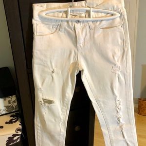white distressed ripped Discovered Denim, size 2